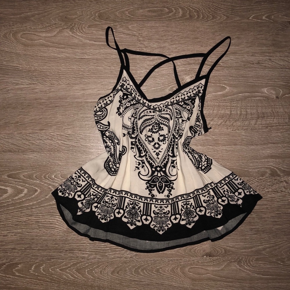 Black and white blouse
